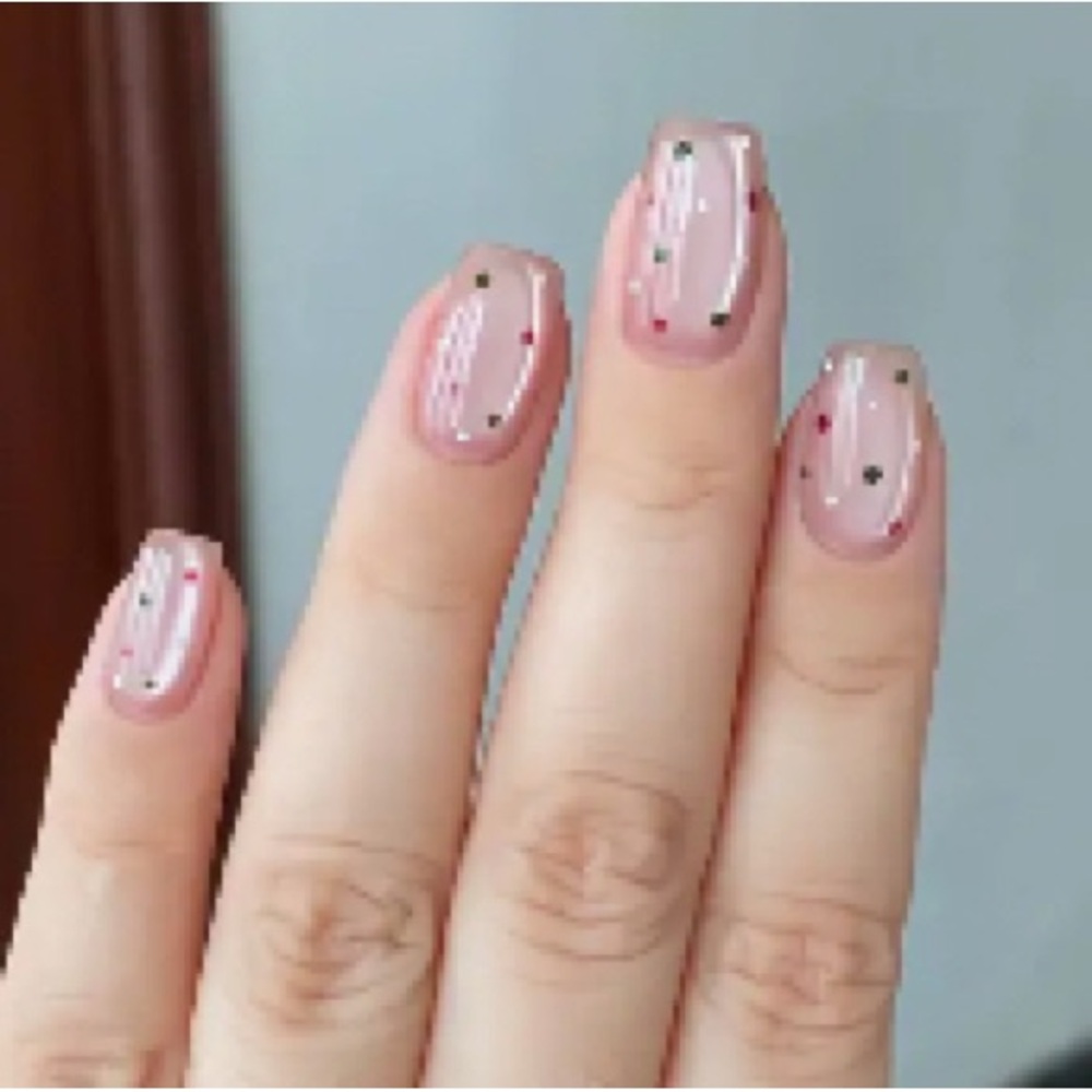 Cat eye Press on Nails with Polka Dots - Picture 1 of 1